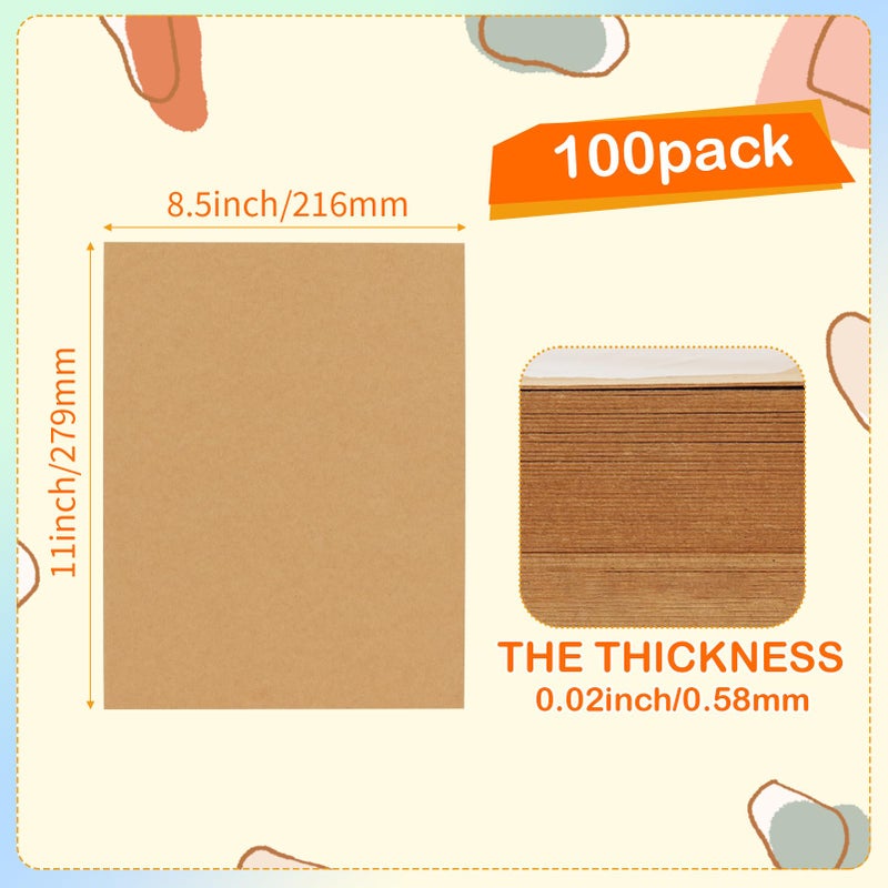 HORLIMER 100 Pack 8.5x11 Chipboard Sheets, Kraft Cardboard for Shipping, Book Binding, DIY Crafts - Image 2